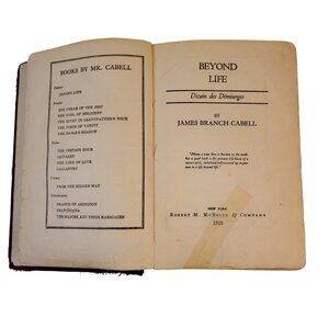 VTG Book "Beyond Life" 1919 Dizain des Demiurges James Cabell. Ex-Library.